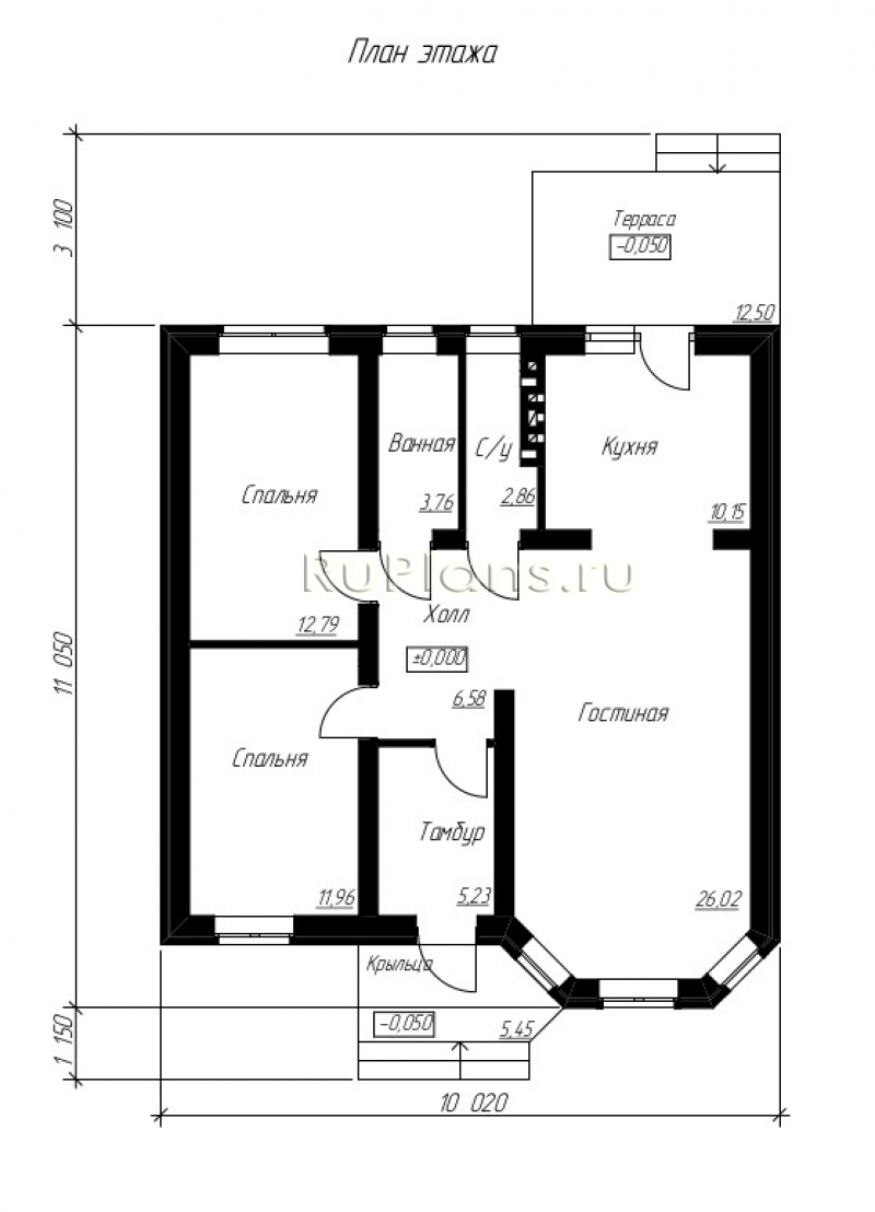 Проекты домов от 80 до 100 м² (кв м) 10 на 10 - Маленькие дома 80-100 м2  10х10 в Туймазах